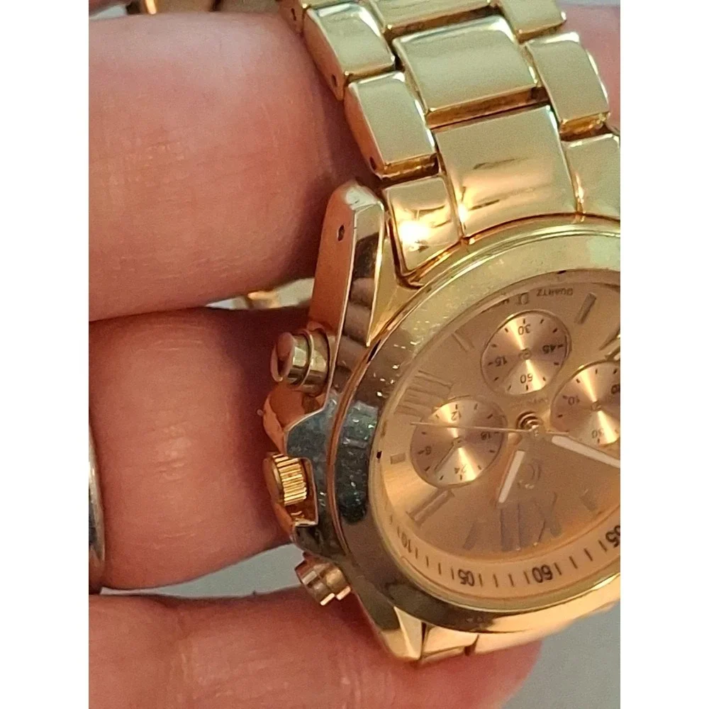 Charming Charlie #9277 40mm Womens Goldtone Watch.Quartz,Subdials,6 3/4